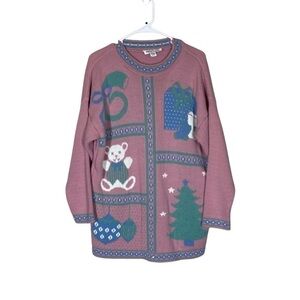 VTG Private Eyes Knit Grandma Christmas Sweater